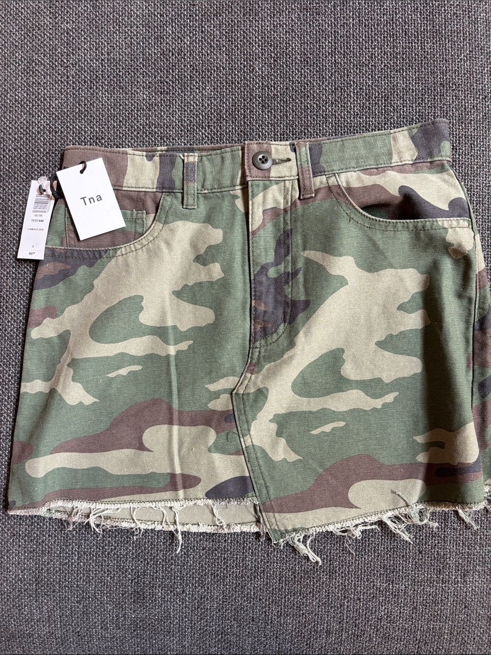 NWT TNA Camo Print Mini Skirt in Green and Brown